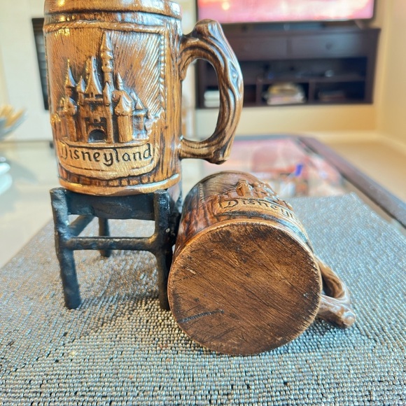 Set of 2 Vintage Disneyland Mugs | Sleeping Beauty Castle Wood-Look - Picture 2 of 9